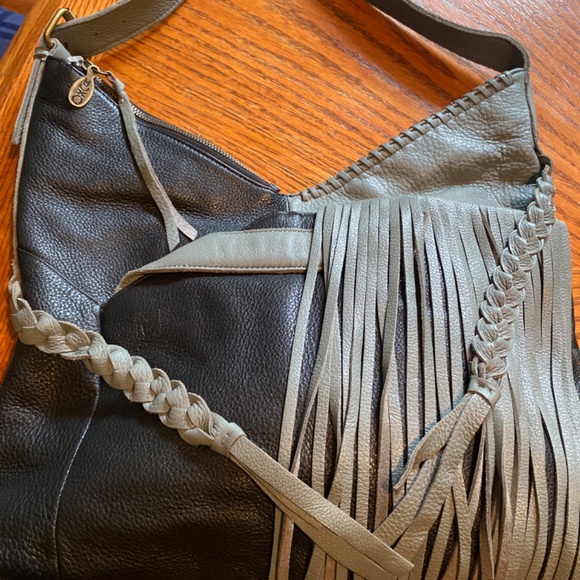 Camila Alves Muxo Genuine Leather Shoulder Bag w/ Leather Fringe Accents - Picture 9 of 14